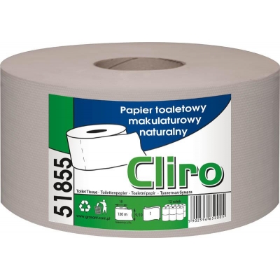Szary papier toaletowy 130m jumbo CLIRO
